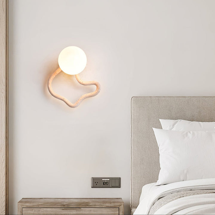 Serpentine Travertine Wall Sconce