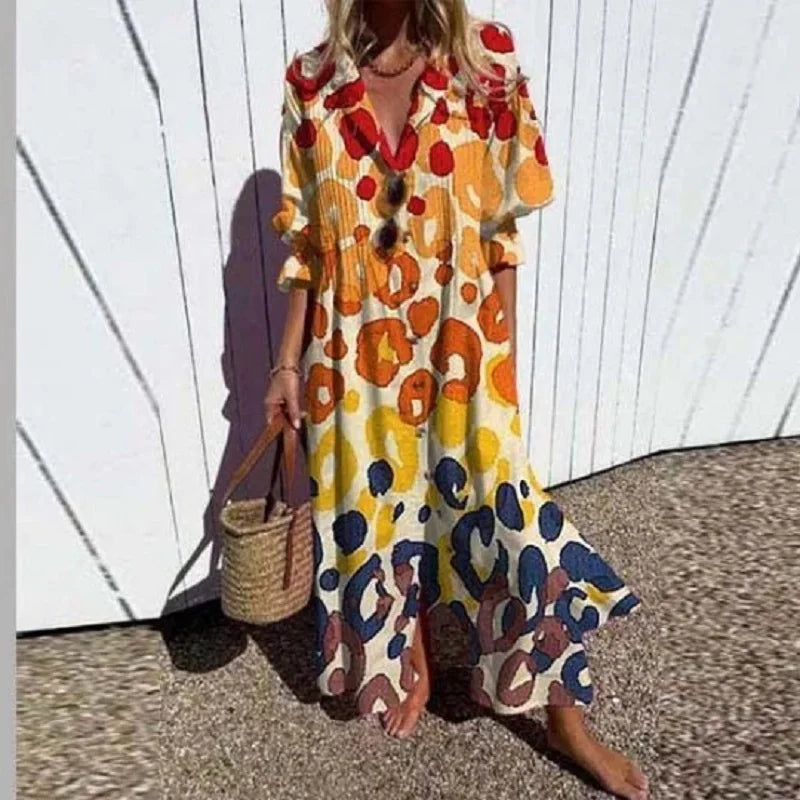 MAXI-JURK MET PRINT VOOR VROUWEN