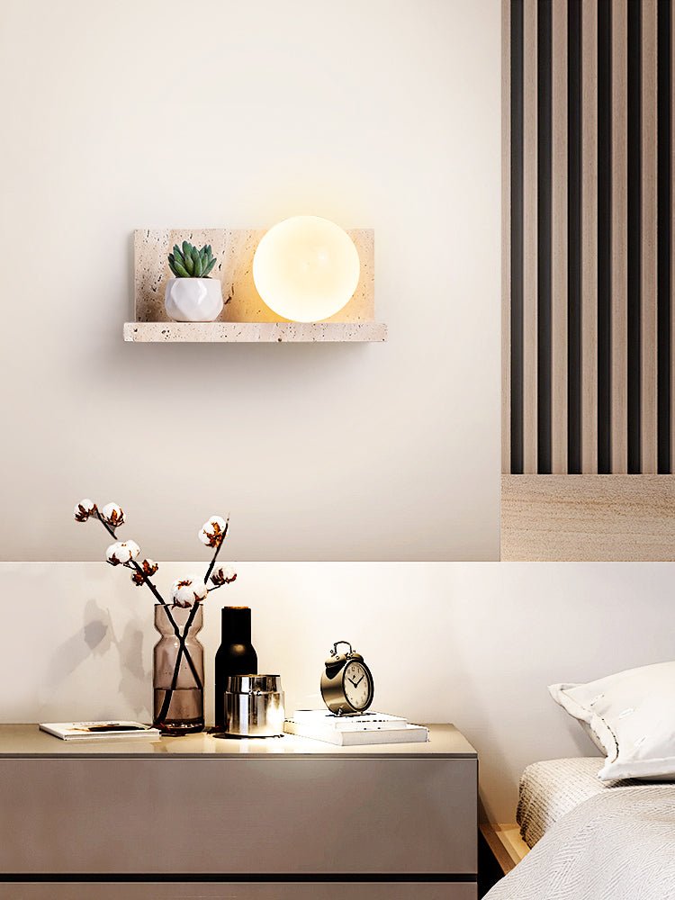 Shelf Travertine Sconce