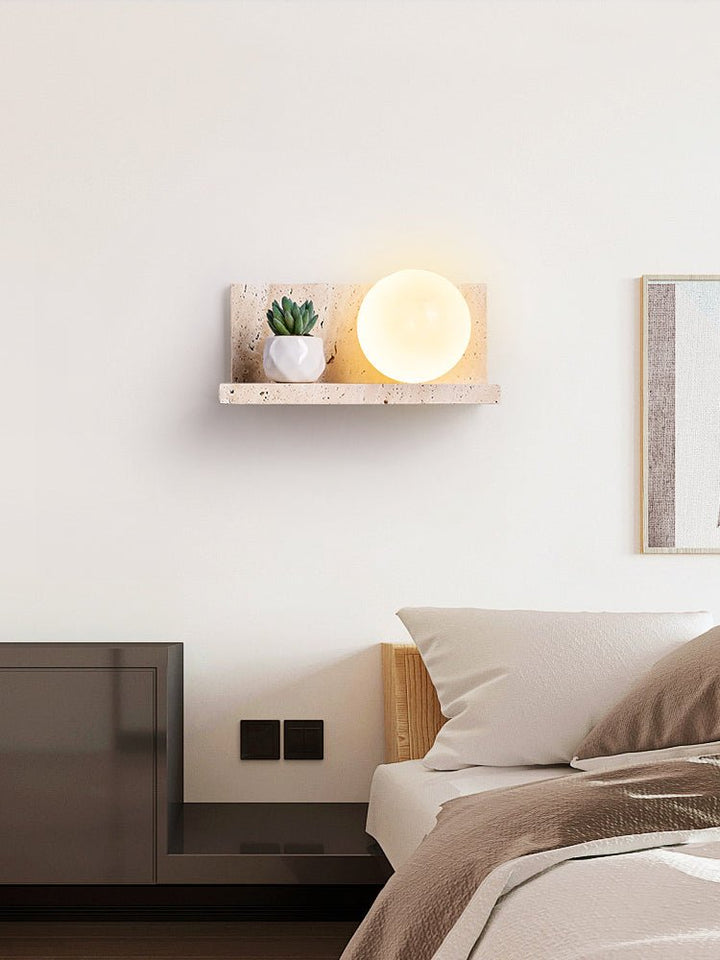 Shelf Travertine Sconce