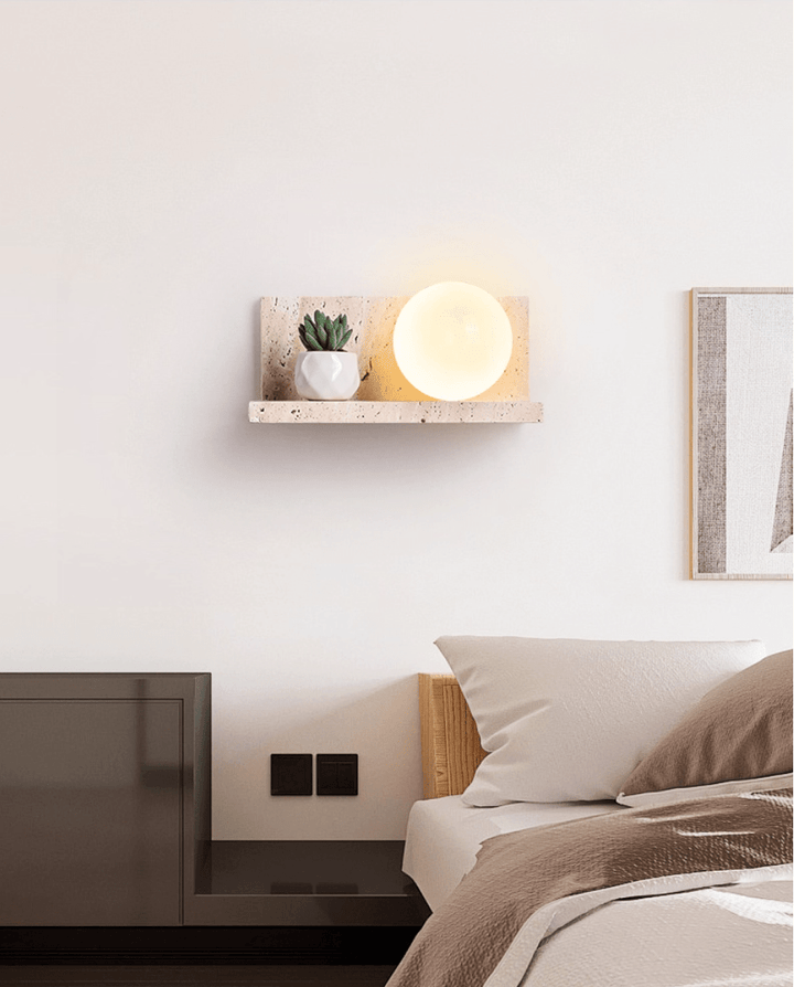 Shelf Travertine Sconce