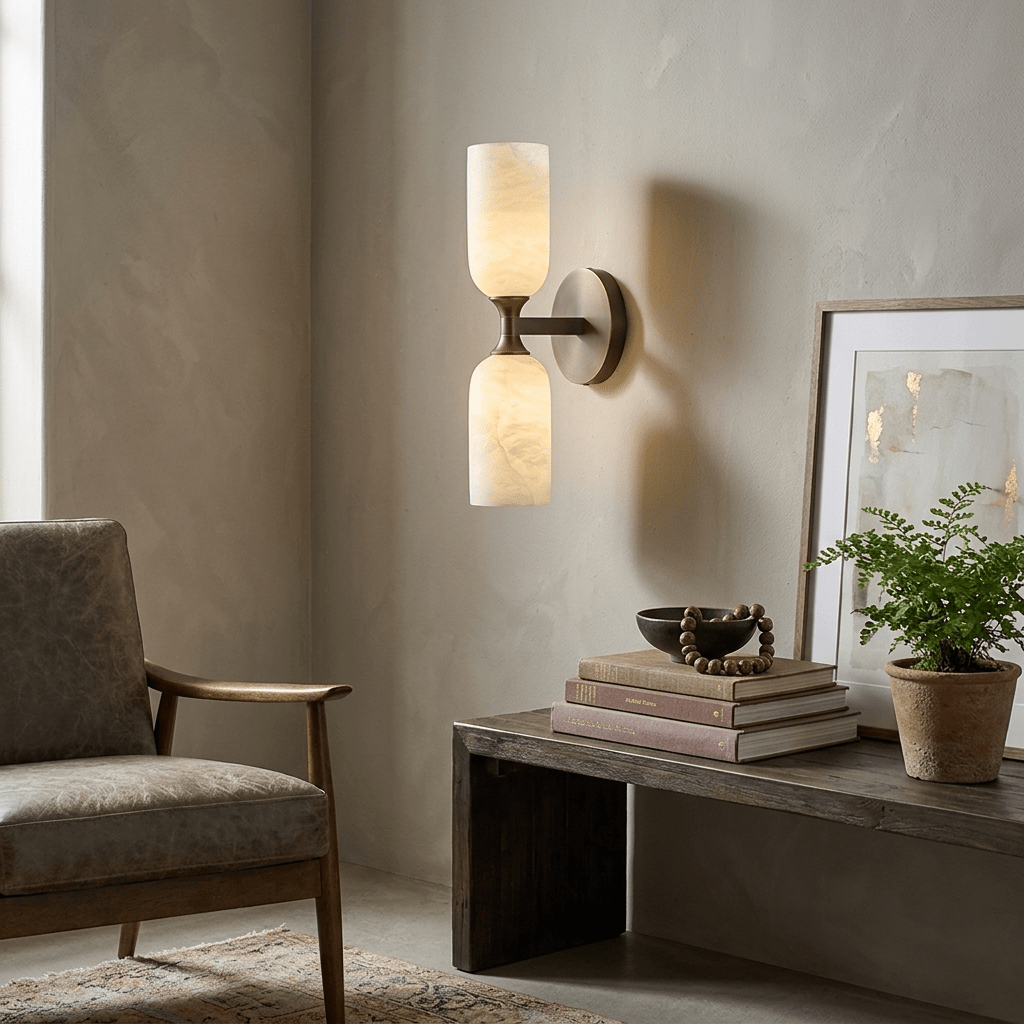 Solmira Twin Alabaster Wall Sconce