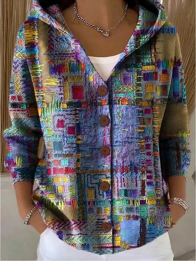 PATCHWORK HOODED VEST VOOR VROUWEN