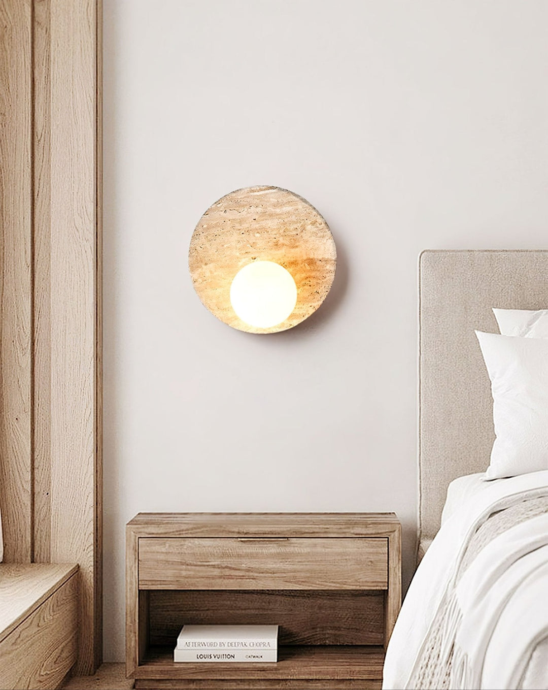 Sorella Travertine Sconce