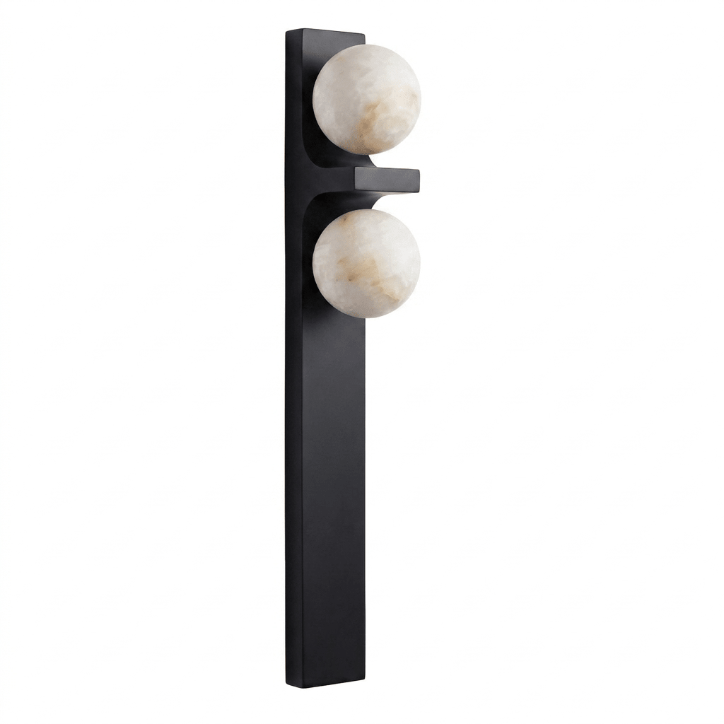 Sorelle Alabaster Double Globe Wall Sconce