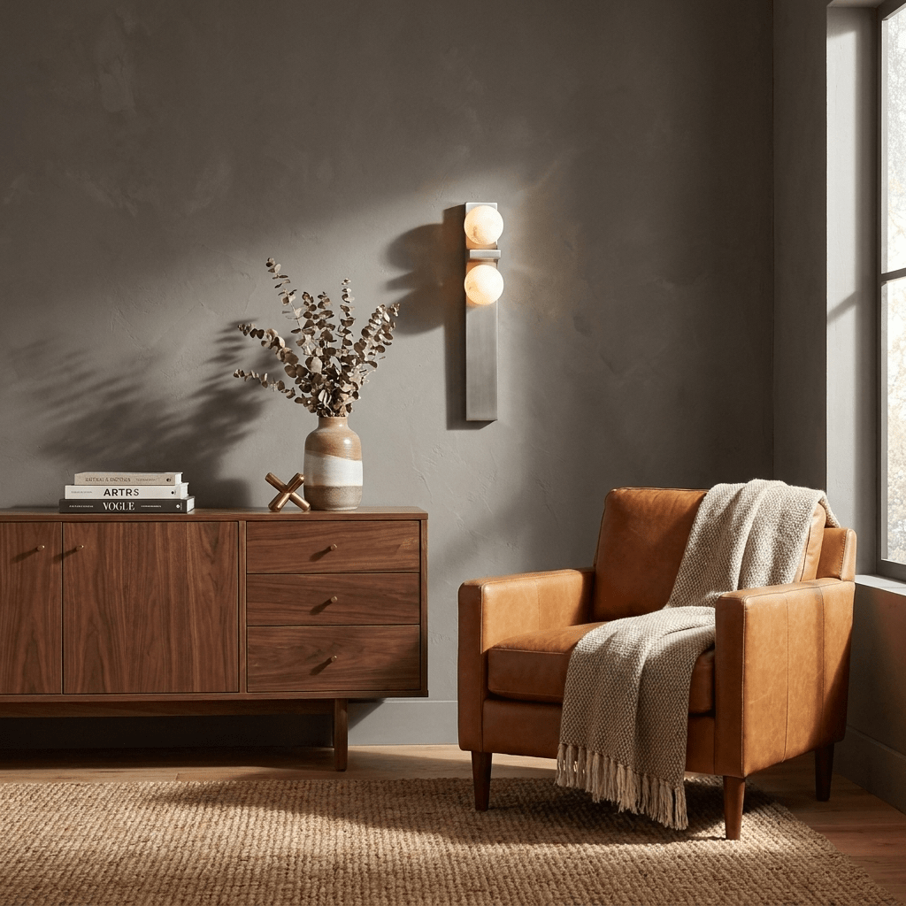 Sorelle Alabaster Double Globe Wall Sconce