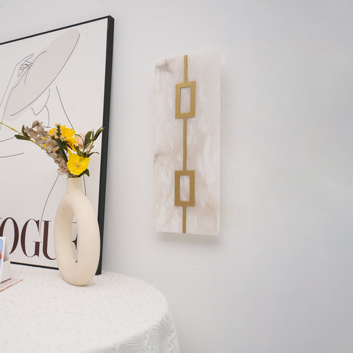 Square Alabaster Wall Lamp