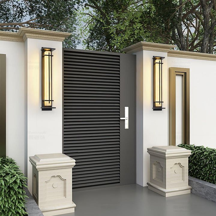 Square Outdoor Alabaster Wall Light