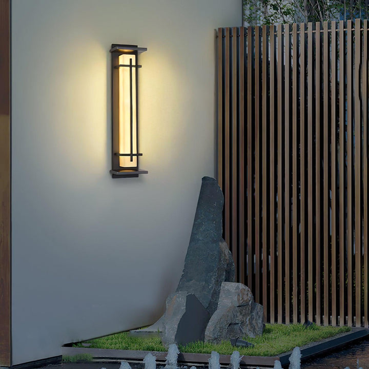 Square Outdoor Alabaster Wall Light