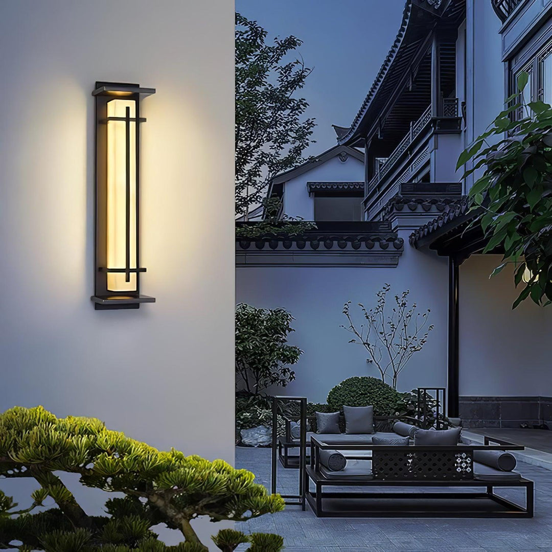 Square Outdoor Alabaster Wall Light