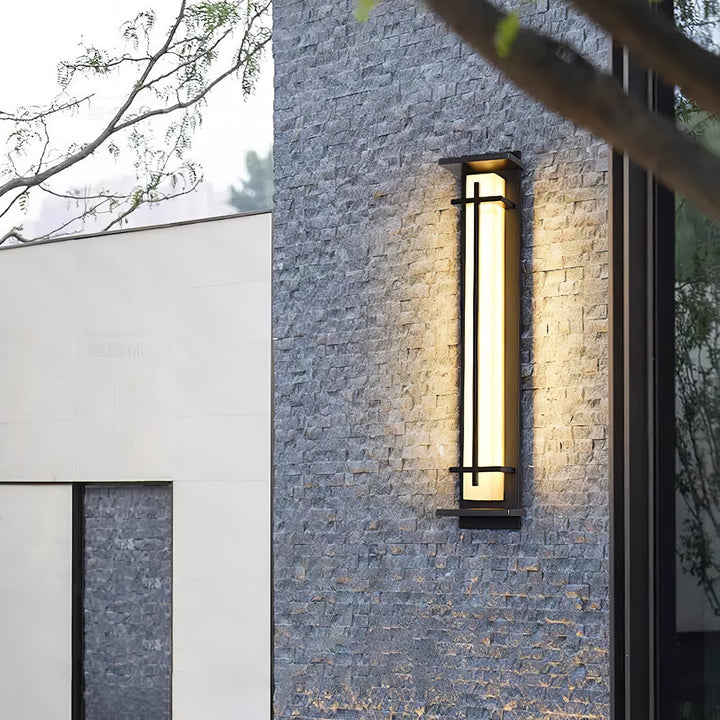 Square Outdoor Alabaster Wall Light