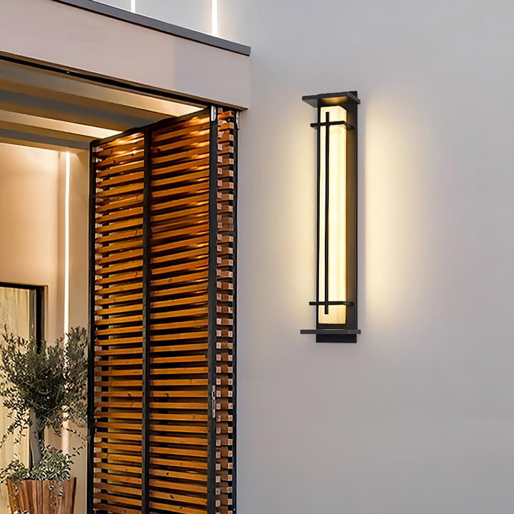 Square Outdoor Alabaster Wall Light