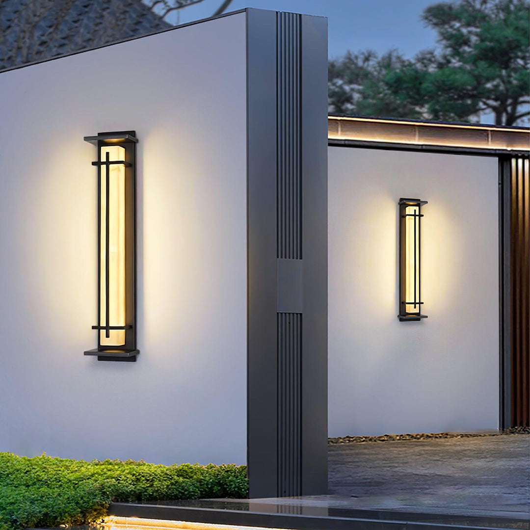 Square Outdoor Alabaster Wall Light