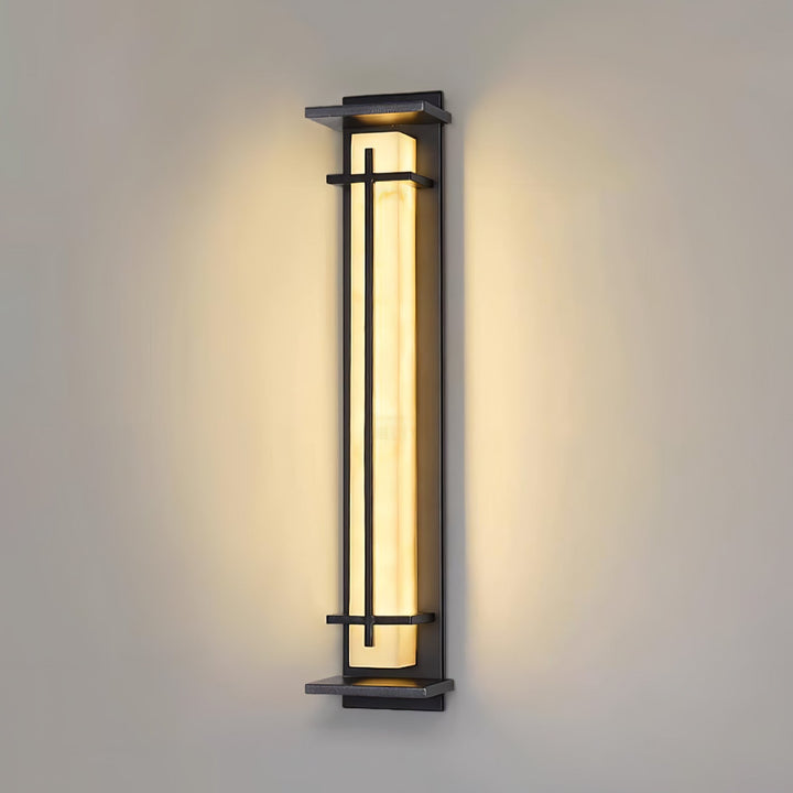 Square Outdoor Alabaster Wall Light