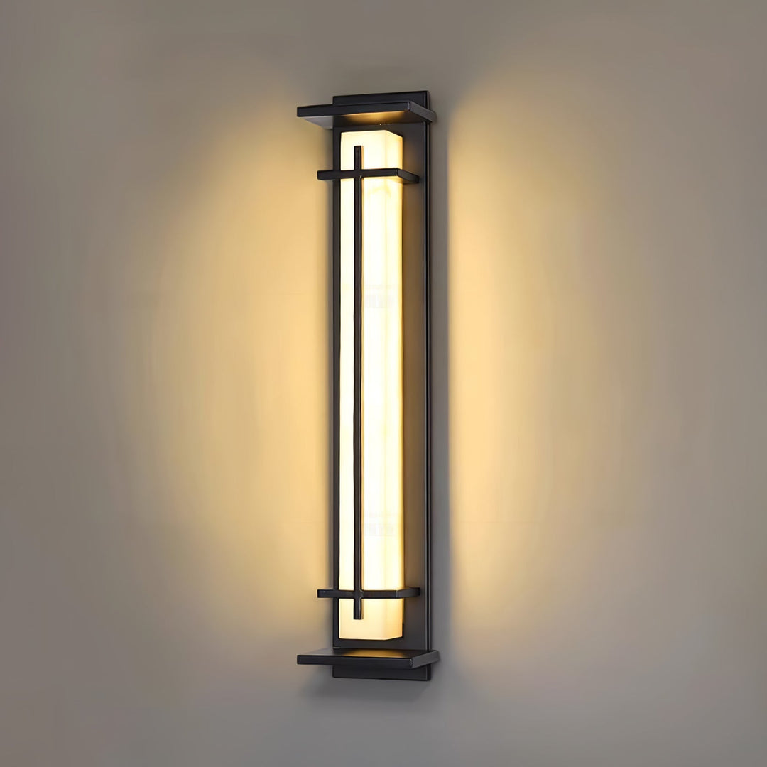 Square Outdoor Alabaster Wall Light