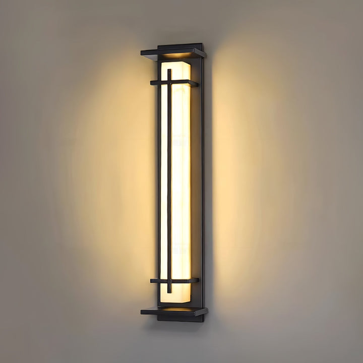 Square Outdoor Alabaster Wall Light