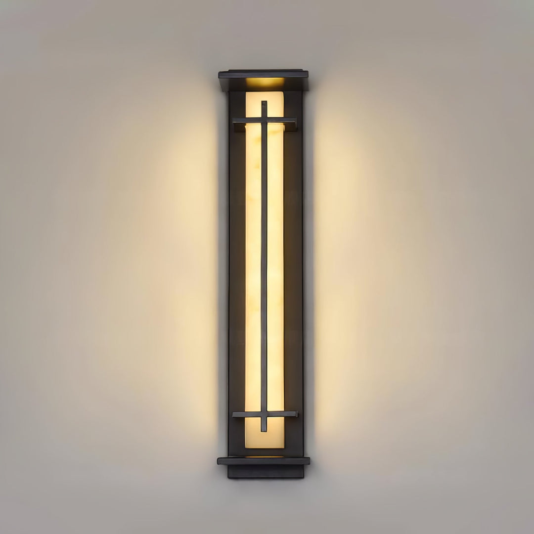 Square Outdoor Alabaster Wall Light