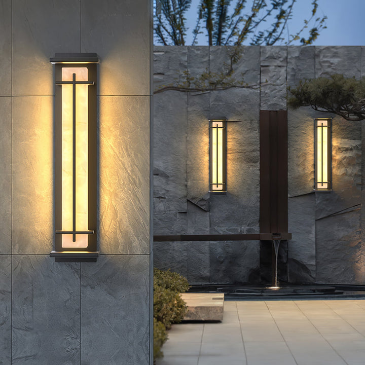 Square Outdoor Alabaster Wall Light