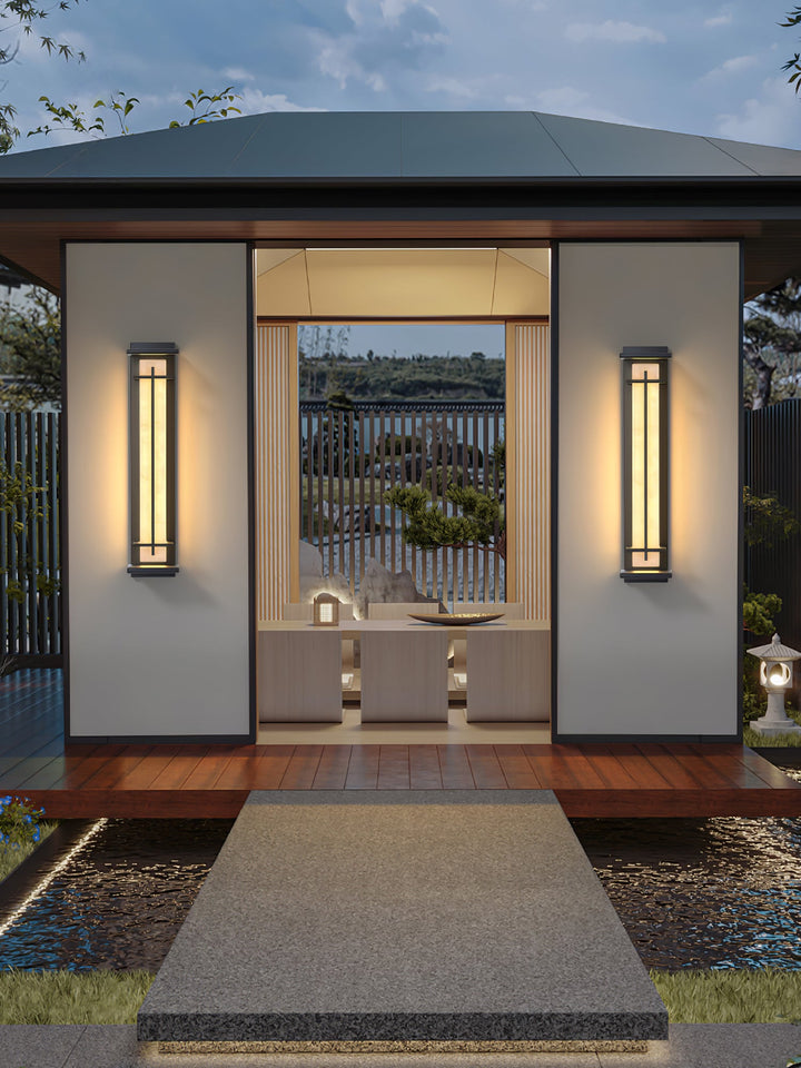 Square Outdoor Alabaster Wall Light
