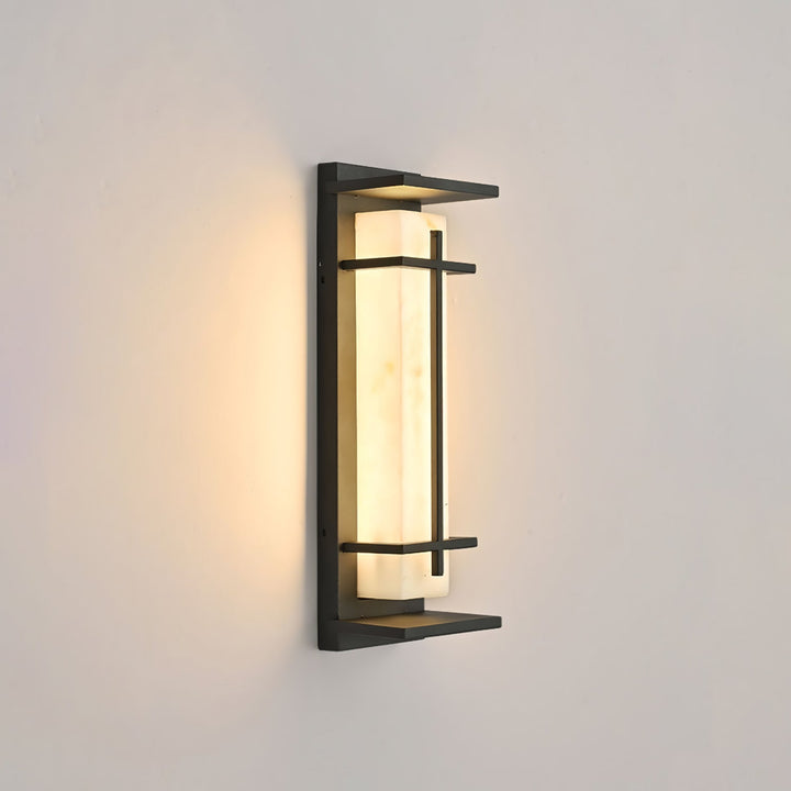 Square Outdoor Alabaster Wall Light