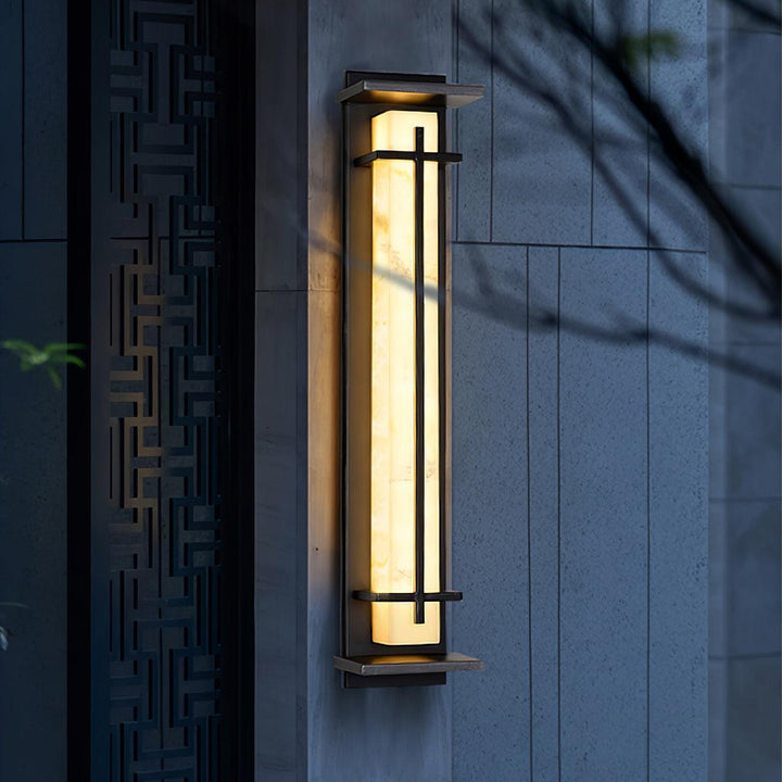 Square Outdoor Alabaster Wall Light