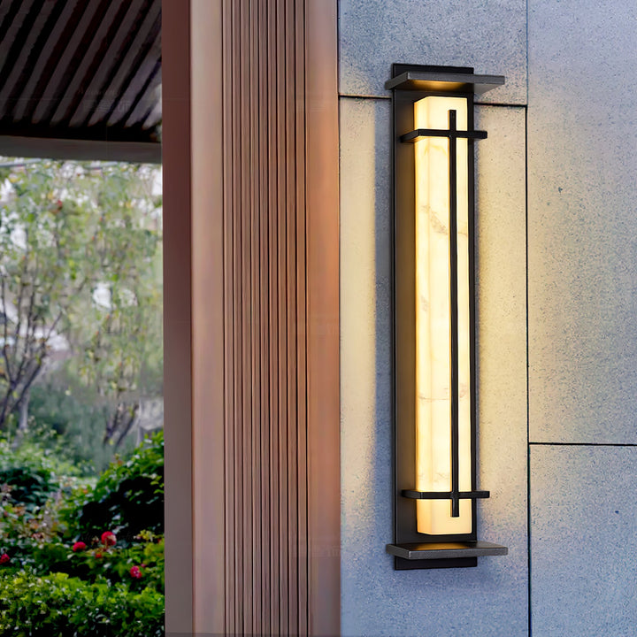 Square Outdoor Alabaster Wall Light