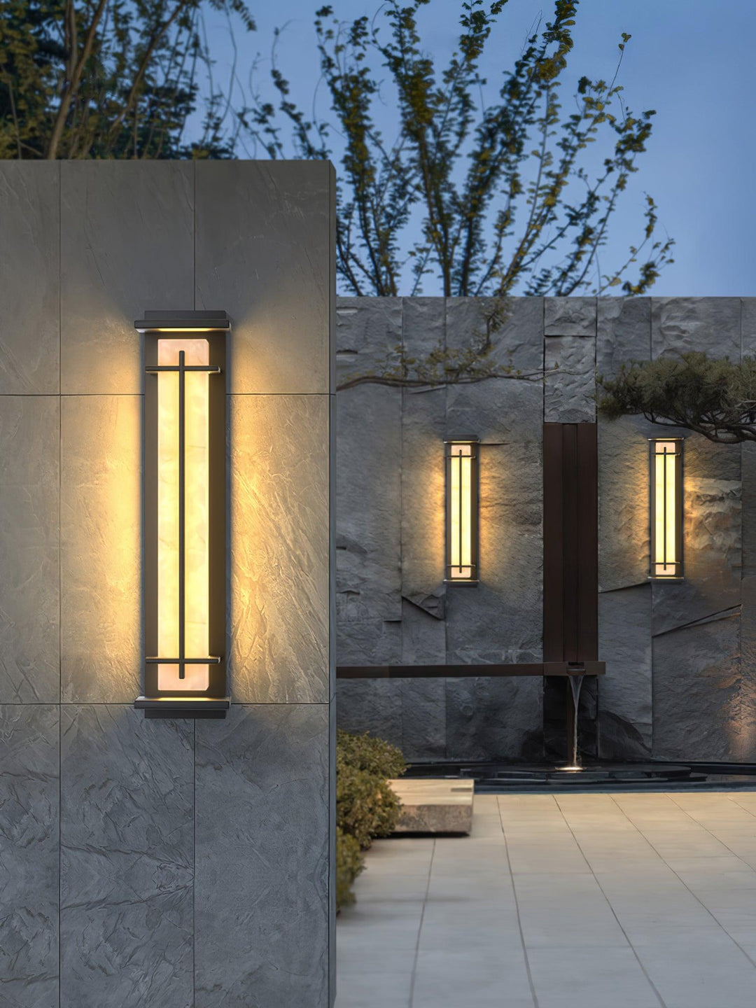 Square Outdoor Alabaster Wall Light