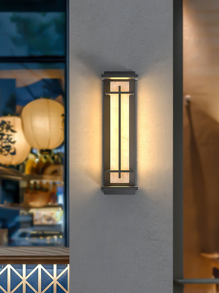 Square Outdoor Alabaster Wall Light