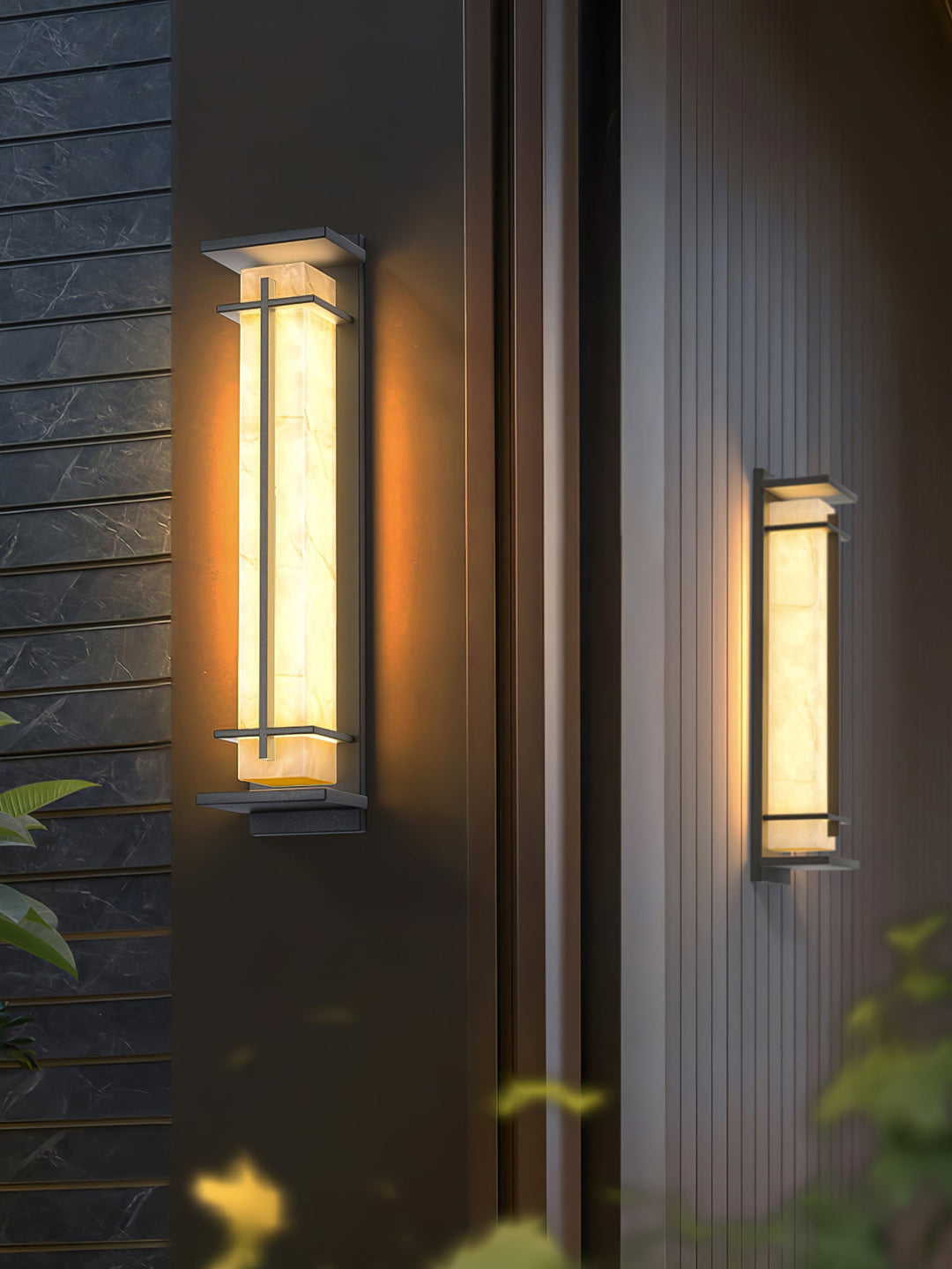 Square Outdoor Alabaster Wall Light