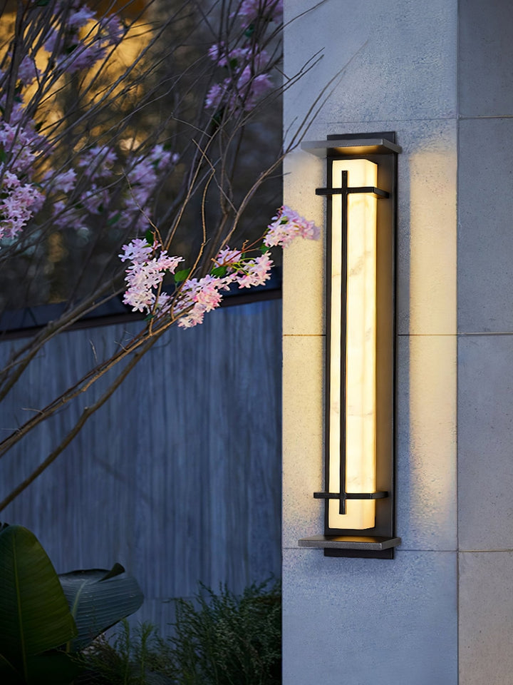 Square Outdoor Alabaster Wall Light