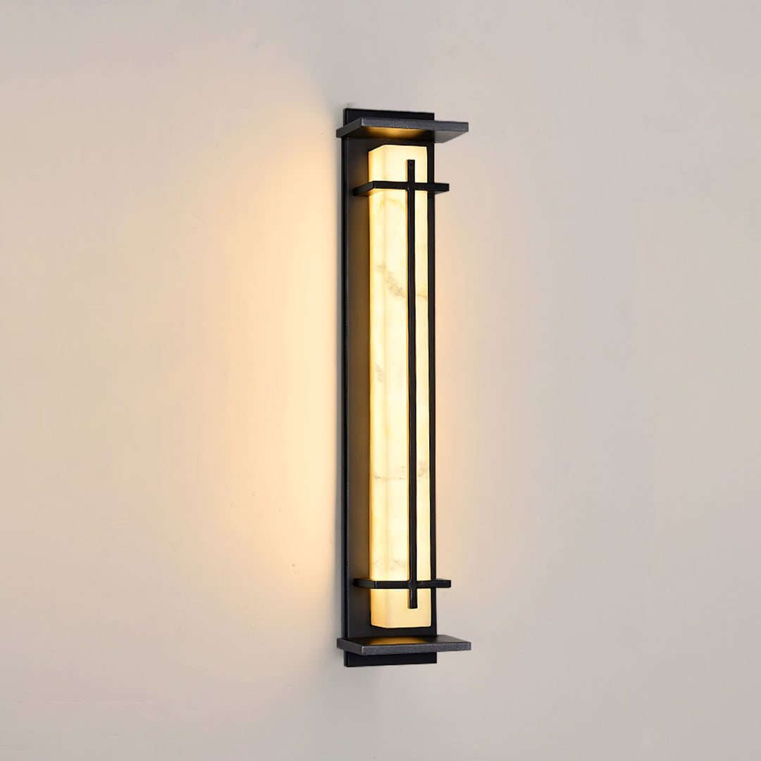 Square Outdoor Alabaster Wall Light