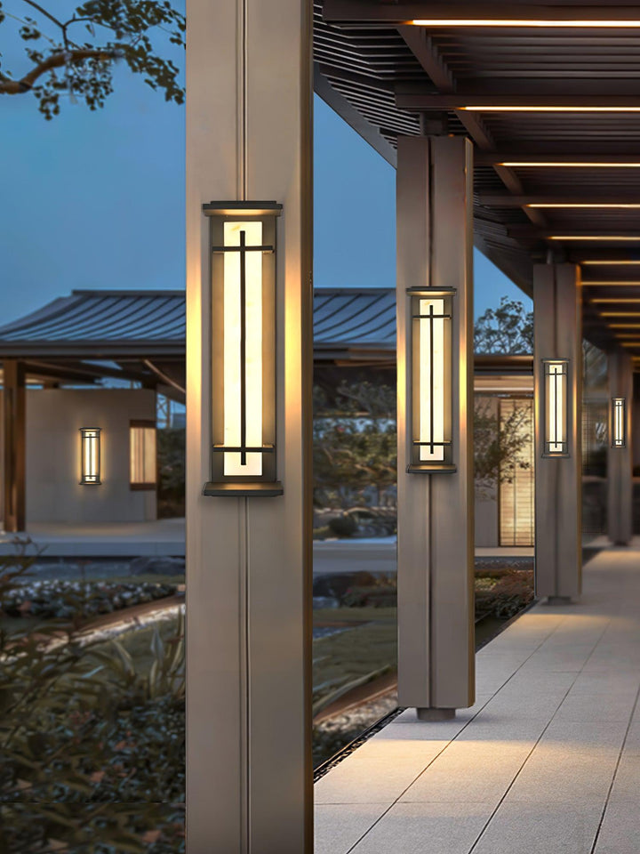 Square Outdoor Alabaster Wall Light