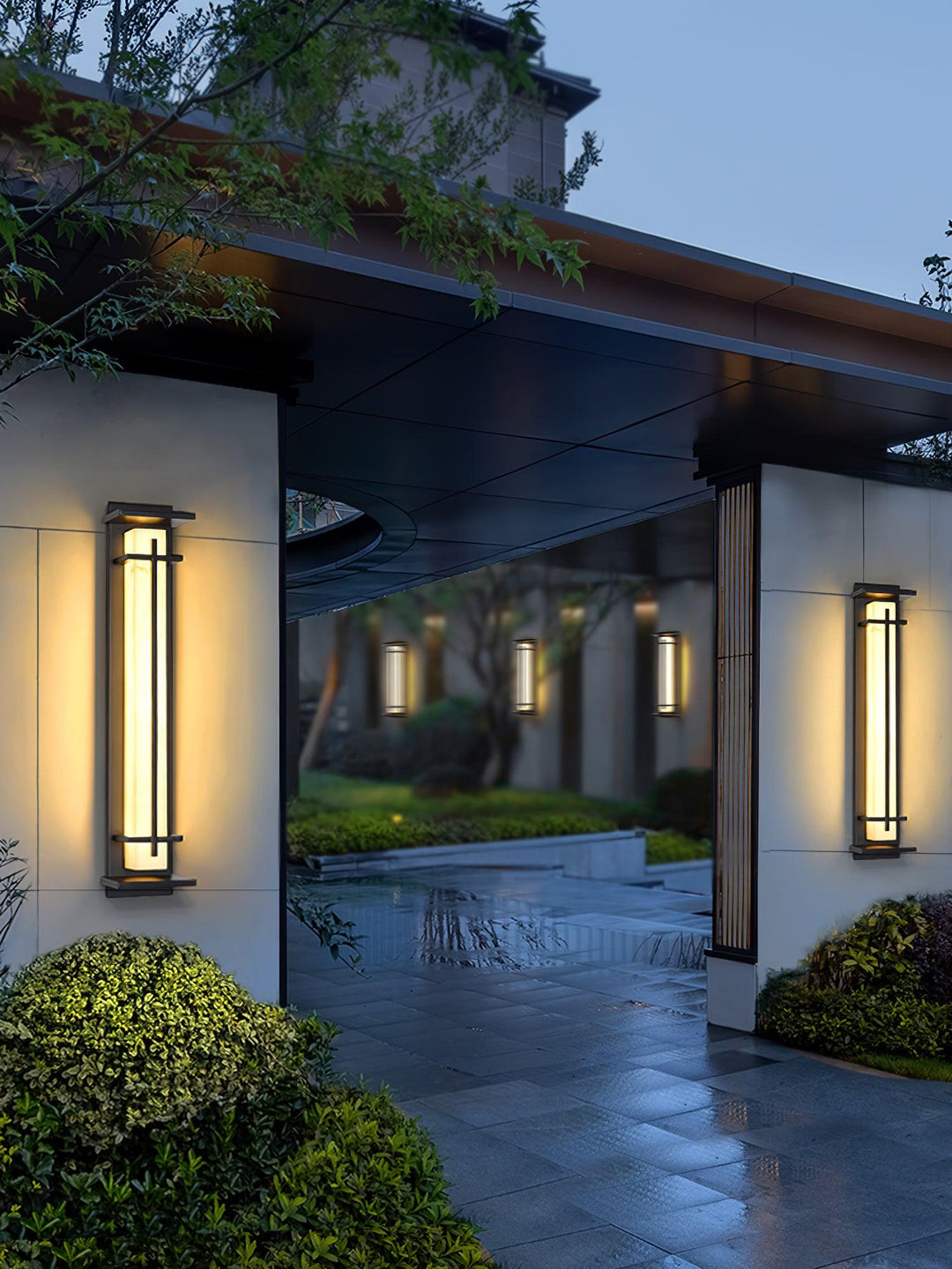 Square Outdoor Alabaster Wall Light