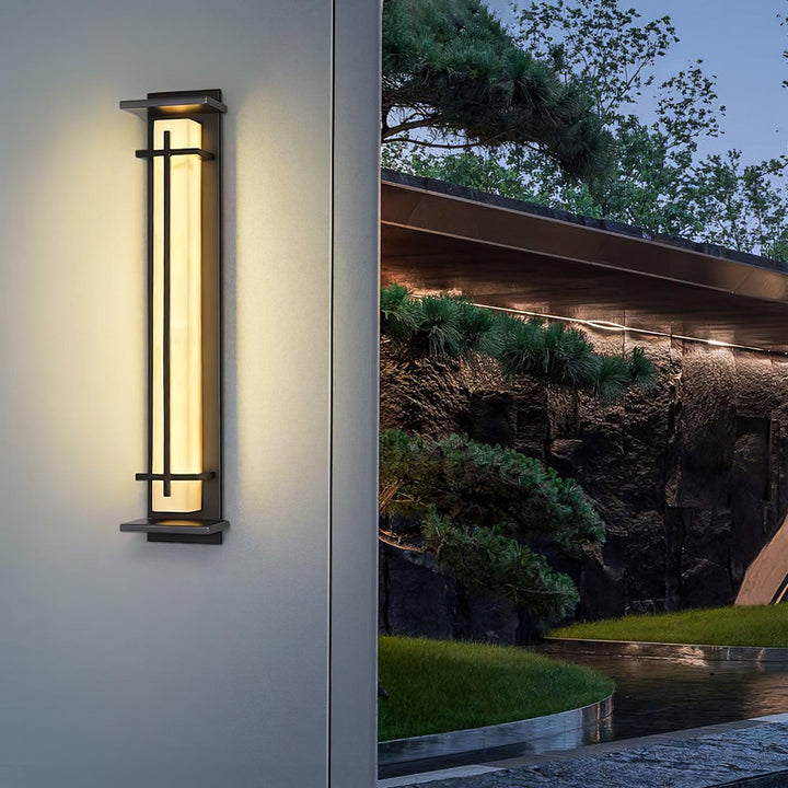 Square Outdoor Alabaster Wall Light