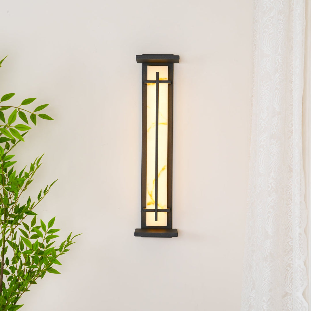 Square Outdoor Alabaster Wall Light