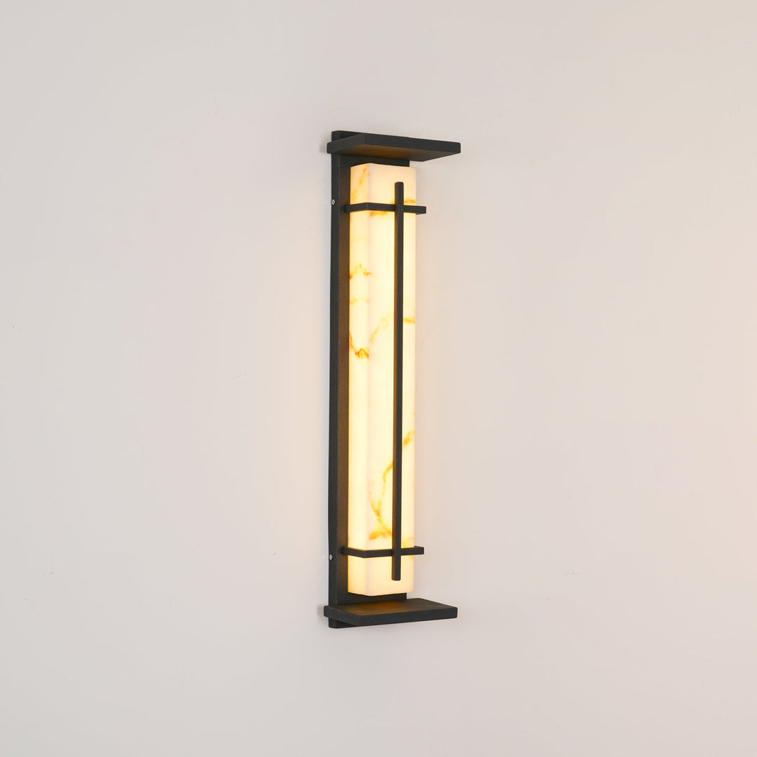 Square Outdoor Alabaster Wall Light