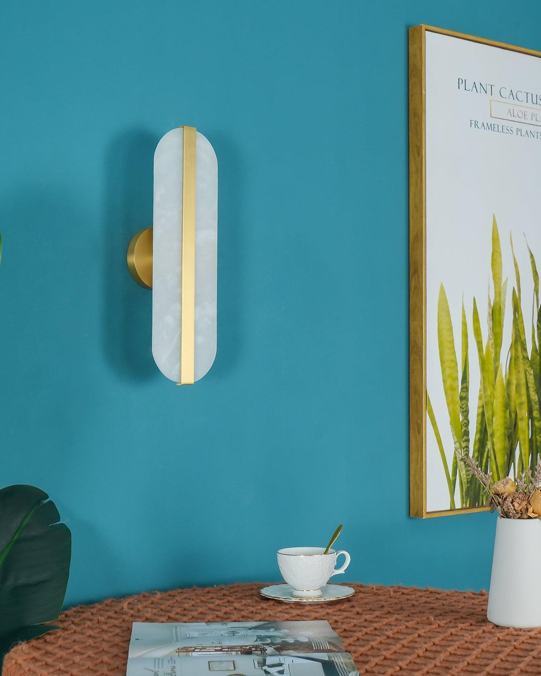 Long Ellipse Alabaster Wall Sconce