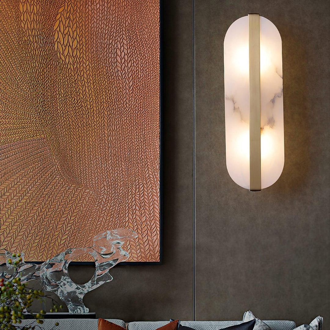 Long Ellipse Alabaster Wall Sconce