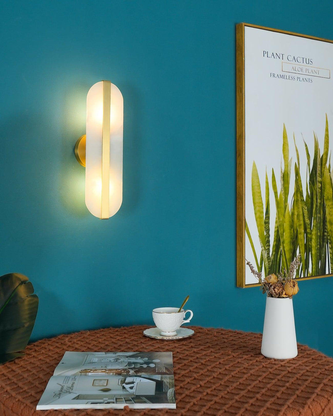 Long Ellipse Alabaster Wall Sconce