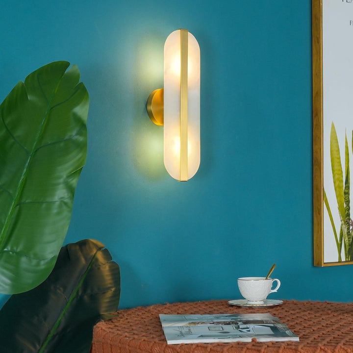 Long Ellipse Alabaster Wall Sconce