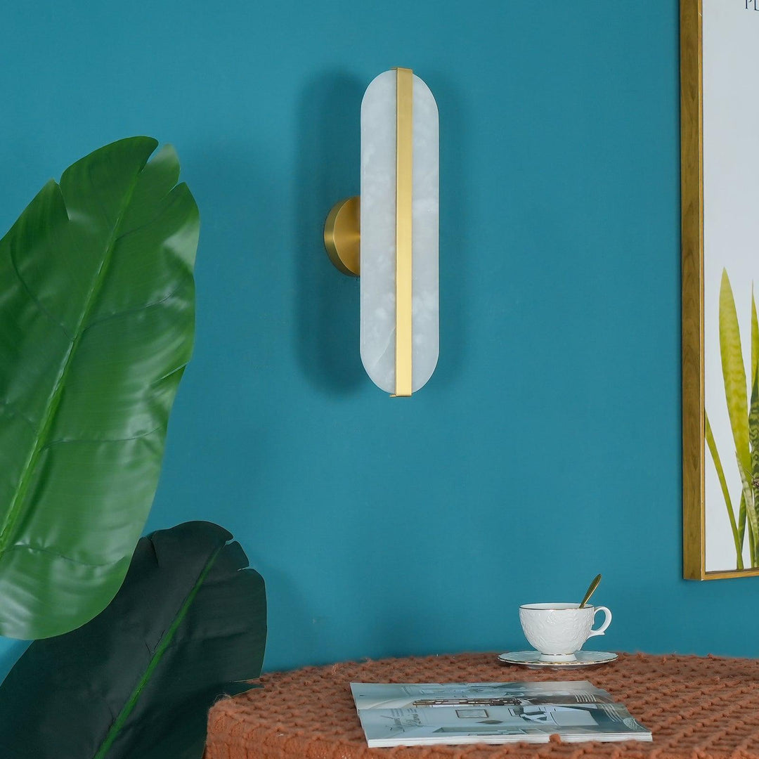 Long Ellipse Alabaster Wall Sconce