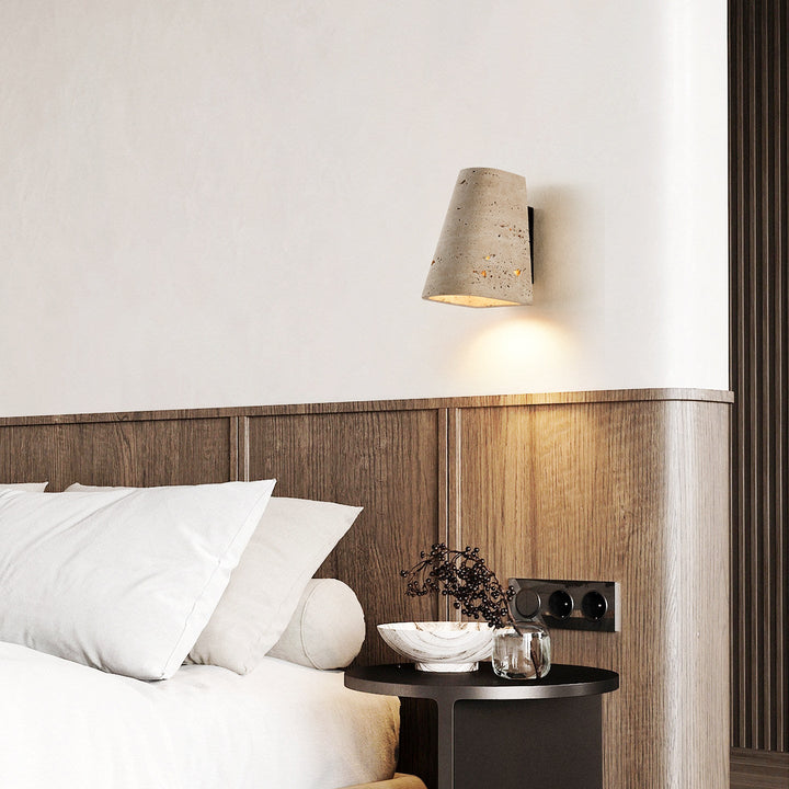 Tapered Travertine Wall Sconce