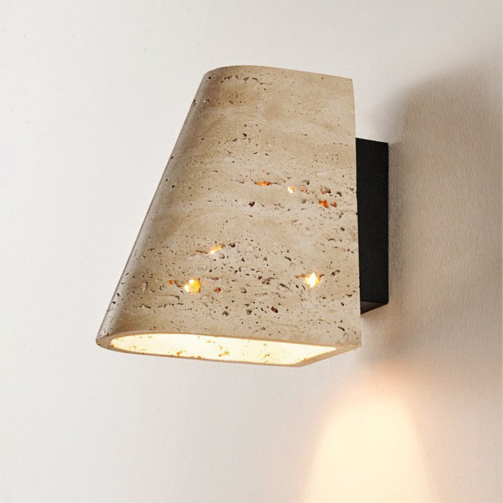 Tapered Travertine Wall Sconce