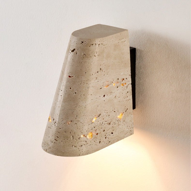 Tapered Travertine Wall Sconce