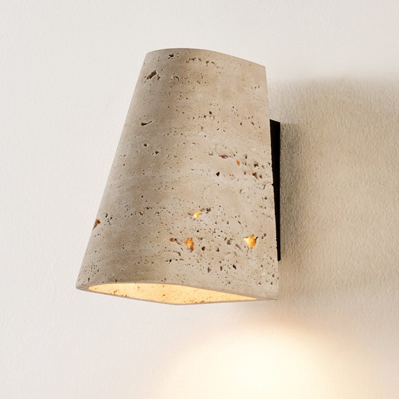 Tapered Travertine Wall Sconce
