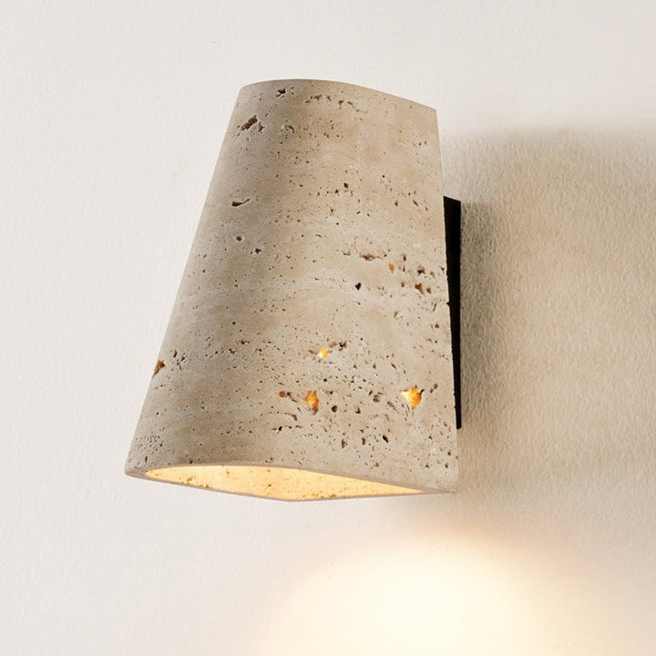 Tapered Travertine Wall Sconce