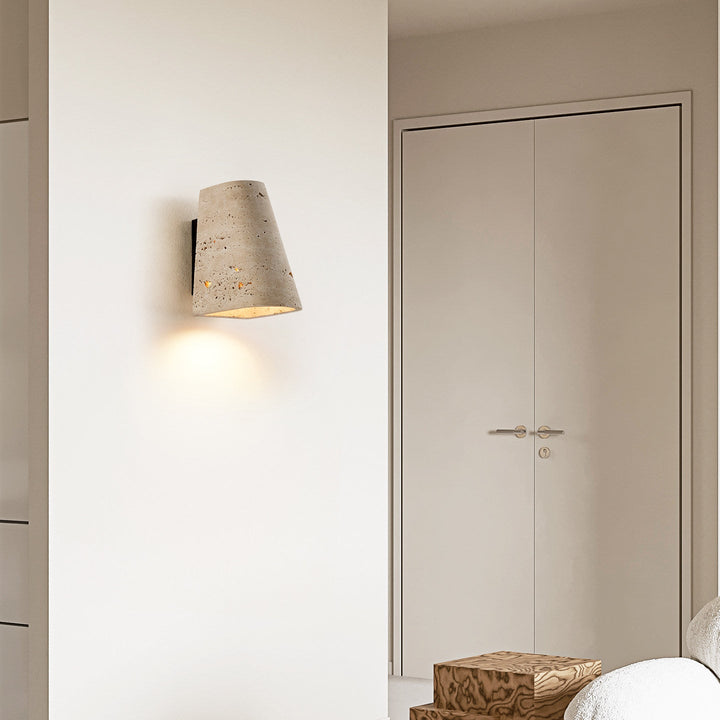 Tapered Travertine Wall Sconce