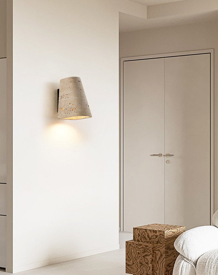 Tapered Travertine Wall Sconce