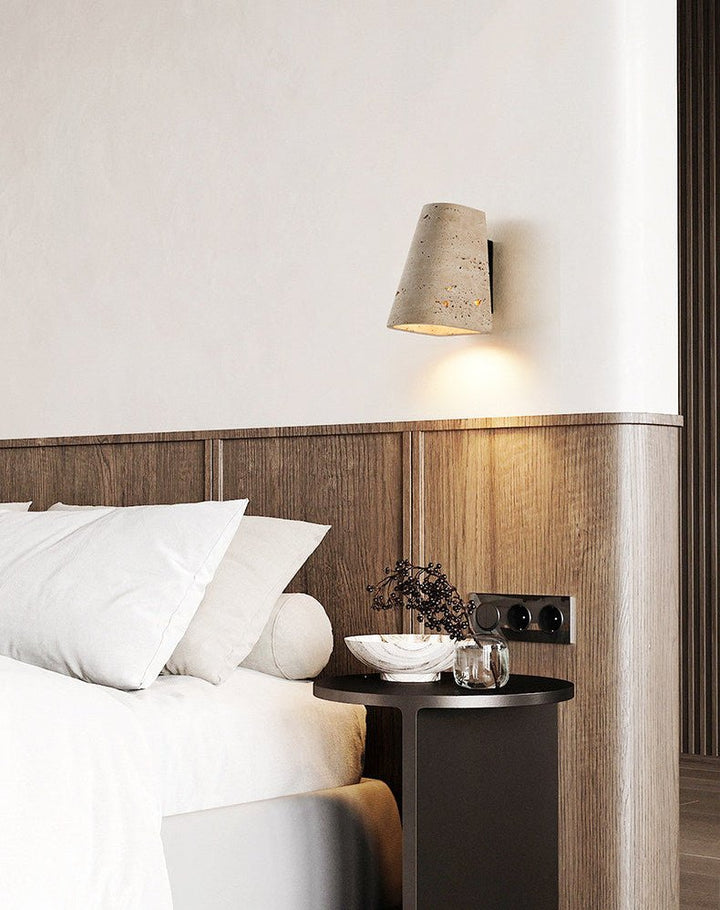 Tapered Travertine Wall Sconce