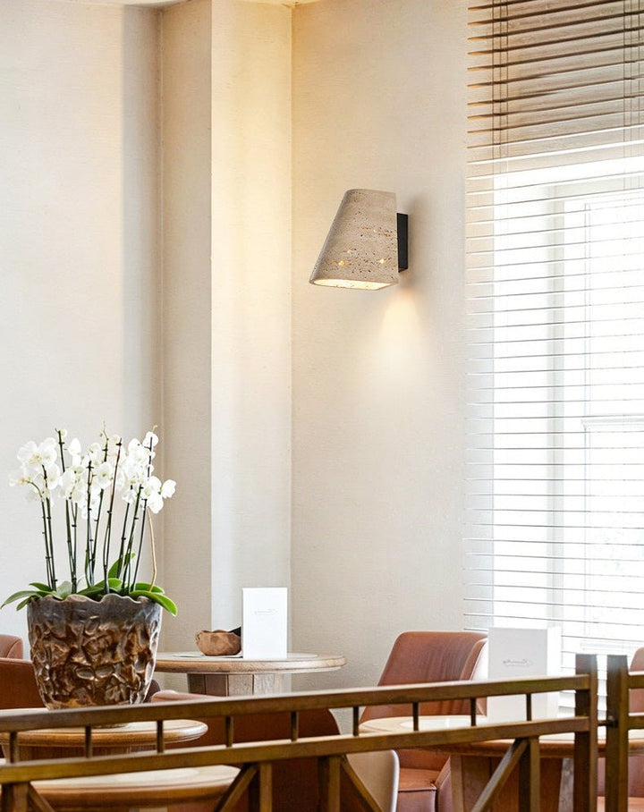 Tapered Travertine Wall Sconce